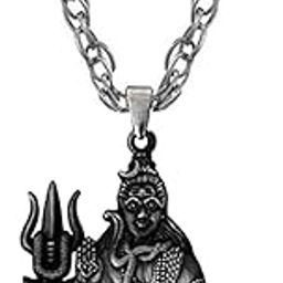 Lord Shiv Mahadev Grey Charm Rope Chain Religious Pendnet for Men and Women-picture-34