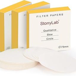 stonylab QualitativeFilter Paper, 3-Box 75 mm Diameter Slow Flow Rate Cellulose Filter Paper with 10 Micron Particle Retention Filtration Speed, Set of 3 x 100 Pcs-image-21