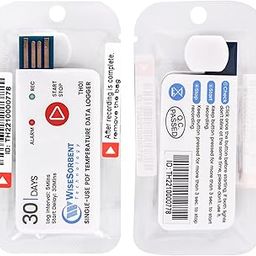 Wisesorb 20 Pack USB Temperature Data Logger 10000 Records Cover 30days Use for Single-use Trip Cold Chain Fresh Tag, IP67-55