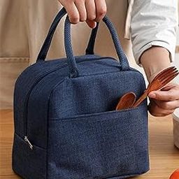 SVH Insulated Travel Lunch/Tiffin/Storage Bag for Office, College & School (Blue) (Cotton)-image-70