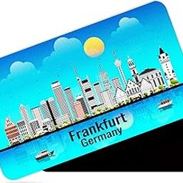 dhcrafts Rectangular Rubber Fridge Magnet/Magnetic Card Blue Germany Frankfurt Design Pack of 1 (8.6cm x 5.4cm)-image-7