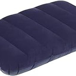 MeeTo Rubberized Cotton Small Squared Travel Flocked Fabric Air Pillow, Compact, Comfortable and Inflatable, Used for Neck & Lumbar Support, Camping and Hiking, Blue Color - Pack of 2-14