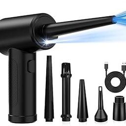 Compressed Air Duster, 51000RPM Handheld Air Duster 5 Nozzles Portable Vacuum Cleaner for Home, 6000mAh USB Air Blower Keyboard Duster, 3 Speeds Electric Air Blower Duster for Car, Laptop, Computer-image-39