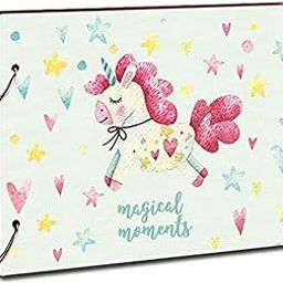 LADECOR Scrapbook Photo Album Memory Book With Wooden Hard Cover (9 Inch x 6.5 Inch,Design-2)-61