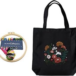 MERISHOPP®Embroidery Starter Kit with Canvas Tote Bag Pattern Flower|Crafts | Needlecrafts & Yarn | Embroidery & Cross Stitch | Hand Embroidery Kits | Cross Stitch Kits-image-86