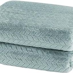 VAS COLLECTIONS® Premium Plush Single Blanket with Leaf Jacquard | 300 GSM Lightweight Cozy Soft for Bed, Sofa, Couch, Travel & Camping| 150x220 cm or 60X86 inches-image-79