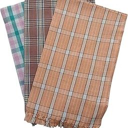 Premium Cotton Turkish Bath Towels – 100% Pure Cotton | Heavy Quality, Super Absorbent Towel for Men, Women & Kids, Quick Dry | Multicolor Checks (Set of 3) | Size: 30 x 60 inches-image-62