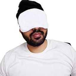 JUZZII Velvet Super Soft & Smooth Eye Mask for Men Women Girls Boys Kids (Plain White Eye Mask)-image-76
