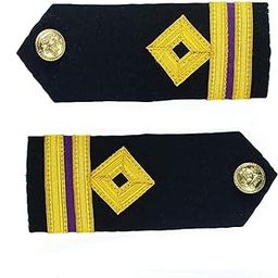 MarinersApp Merchant Navy Third Engineer Hard Epaulettes –Gold Stripe Shoulder Rank Boards – Rigid & Durable Marine Uniform Accessory – Professional Look-image-0