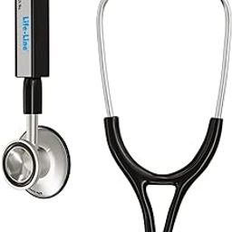 LIFE LINE Diamond Stethoscope (Black) | Single Diaphragm Aluminum Matte finish Chest Piece for Adult | 2-way Tube | Suitable for Doctors, Nurses, Students-picture-3