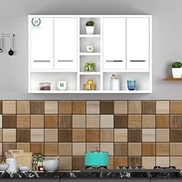 DIVYSA Engineered Wood Kitchen Unit 4 Door Wall Mounted Kitchen Cabinet with Mid 3 Shelf for Home Kitchen | Office | (Do-It-Yourself)-DIY Assembly | Size: (146x30x63 Cm) | Color: White-image-2