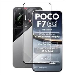 Dashmesh Shopping Tempered Glass Screen Protector for Poco F7 5G (Black) Edge to Edge Full Screen Coverage Premium Military-Grade-image-55
