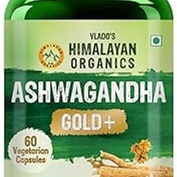 Vlado's Himalayan Organics Ashwagandha Gold - 1040 MG / Serving I with Pure shilajit, Safed Musli, Gokshura, Kaunch Beej, 24 Carat Swarna Bhasma, True Gold I 12+ Herbs I 100% Ayurvedic I max Potency, Power & strength I For Stamina, Muscle Growth & Energy I Helps in Stress & Sleep Management | Improves Gym Performance | For Men & Women- 60 Veg Capsules-image-68