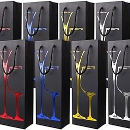 IKTU Fancy Wine Bottle Gift Bags - Carrier With Soft Handles, Bulk For Gifts, Travel, Wedding, Birthday, Housewarming (1 Bottle-8.5X9X35Cm)-22