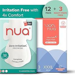 Nua Complete Comfort Sanitary Pads Combo | 12 Pads for Day (3XL+, 5XL, 4L) + 3 Free Night Pads (XXXL) | Zero Irritation | 4x Comfort Ultra-Thin & Breathable | 100% Toxin-Free | Disposal Covers Included-image-6
