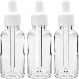 Happy Packaging 30ML Clear Round Empty Glass Bottle | Glass Dropper | White Smooth Sleeve | White Teat | Refillable | Leak Proof For Essential Oils | DIY Perfumes| DIY serums (3)-78
