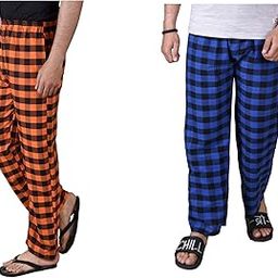 Comfortable and Stylish Cotton Check Pyjama for Men - Stay Cozy All Day Night! Pack of 2, (Free Size, Multicolor LDS11464)-image-98
