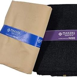 Fabrics Makers Men's Combo of Unstitched Poly Cotton Plain Shirt and Trouser Fabric Set - Gift Pack (Multicolour, Free Size)-6