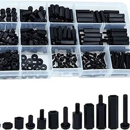 Lystaii 320pcs M3 Nylon Hex Spacer Standoff Kit Male Female Screw Nut Threaded Pillar Hex Standoff PCB Motherboard Circuit Board Standoffs Mounting Hardware Spacer Assortment Kit (Black)-4