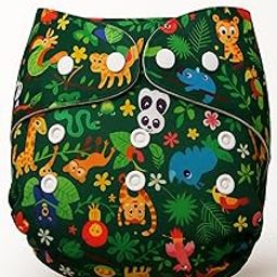 Kalra Magic Printed Reusable Cloth Diapers | Adjustable, Leak-Proof & Absorbent Diapers For Unisex Small baby girls and Boys, Infant & New Born Baby - Green (Pack of 1)-image-9