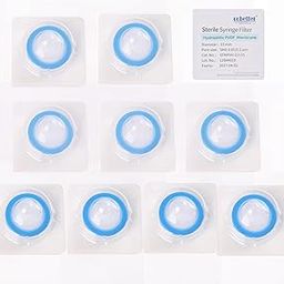 COBETTER 10 pcs/PK Sterile Syringe Filter Double-Layer Hydrophilic PVDF Membrane 0.2μm Lab Filters 13mm Diameter Individually Packed, Blue-1