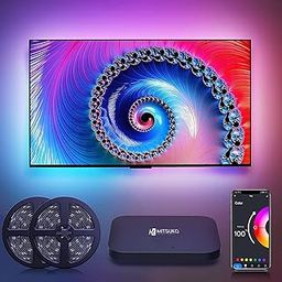 MITSUKO AmbiMotion 2.0 TV LED Backlight Kit with HDMI 2.0 Sync Box, 4k60Hz RGBIC strip for upto 120 inch TV sizes, TV Lights for Games Movies, Alexa and Google Home compatible, 60Leds/M (Upto 65 Inch)-image-17