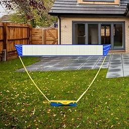 CALANDIS™ Portable Badminton Net with Stand Folding for Garden Courtyard Entertainment 3M Yellow Base | Badminton | Tennis & Racquet Sports-picture-13