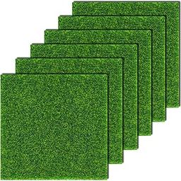 KISEER 6 Pack Fairy Garden Grass 6 x 6 Inches Miniature Artificial Craft Grass for Dollhouse Ornament DIY Decoration-image-31