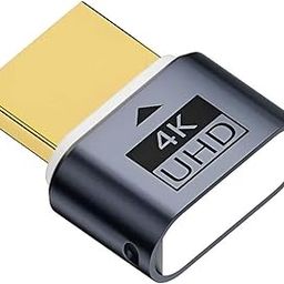 TECPHILE HDMI 4K Headless Display Virtual Dummy Plug Adapter Screenless Remote Control Simulator Converter 1080P 4K@60Hz UHD EDID, with LED Light, for PC Desktop Headless System Gaming (Pack of 1)-25