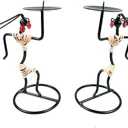 Apka Mart The Online Shop Tea Light Candle Holders - Set of 2 | Metal T Light Candle Stand - 5 Inch -Handicraft Decorative Holder & Showpiece Figurine for Table Decor, Home Decor, Room Decor and Gifts-image-28