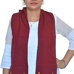 Brand : Karbi Muffler/Scarf/Stole or Poho is worn around the head or used as a muffler. Handwoven in Coffee Brown colour with different design in borders.Size :LxB (165x19) cm.-image-94