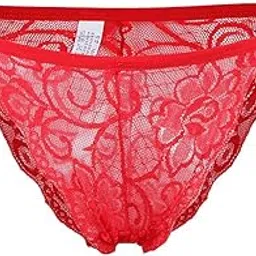 snappsy Womens Sheer Lace Floral Mesh Mini Briefs Panties Underwear Thongs Red-picture-15