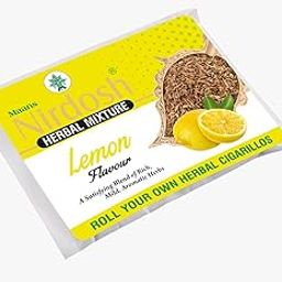 Nirdosh Lemon Flavoured Herbal Smoking Mixture 35g – 100% Tobacco & Nicotine Free, Natural Quit Smoking Aid, Roll Your Own Cigarillos (Pack of 1)-image-89
