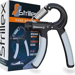 STRILLEX adjustable spring hand gripper, forearm/wrist exerciser, hand grip for men & women workout in home gym, finger exercise stretcher tools, palm &muscle strength tool power gripper(grey)-image-97