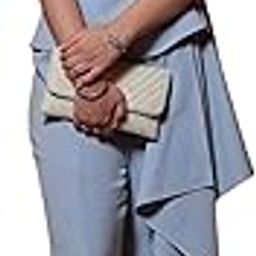 Monelle Moonlight Blue Italian Crape Co-Ord Set with One Shoulder Top, Flared Pant, Waist Belt and Choker | Ideal for Date, Casual & Semi Formal Wear, Occasion wear-image-5