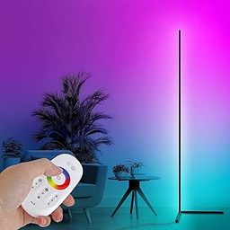 Corner Floor Lamp with RGB LEDs, Remote Control, 3D Light Strips, Suitable for Living Room, Bedroom and More-image-23