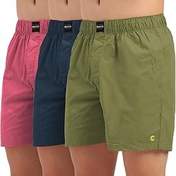 Cotton Boxer Shorts for Men Dual Pockets Moisture Wicking Microfibre | Regular Fit | Breathable & Comfortable Half Short Pants Ultrasoft Waistband (Pack of 3)-image-29