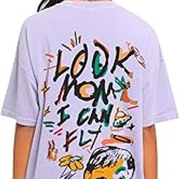 Look Mom Graphic Oversized Graphic T-Shirt for Women ? Cute Bear Print Navy Blue Tee ? Funny & Sassy Casual Cotton T-Shirt-image-31