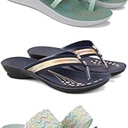 Women's Comfortable Sandal,Casual Lightweight Sandal for Everyday Wear for women's(GR-(COMBO-3)-1948-1957-1954)-image-32