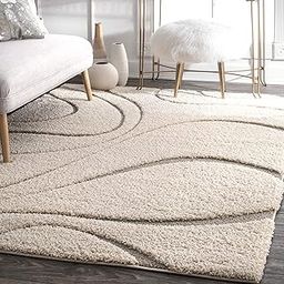 Handmade 3D Edge Collection Super Soft Microfiber Silk Touch Rectangular Rugs, Size 3X5,Feet Color, Shadow;Ivory-5