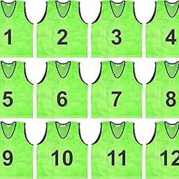 SAS SPORTS 1 to 12 Numbered Scrimmage Team Practice Vest, Training Bibs, Soccer Pinnies for Youth, Adult Green color (Green, X-large)-25
