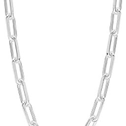 925 Sterling Silver Italian Jewelry 3 MM 3.5 MM 4.5 MM PaperClip Link Chain Necklace for Women and Men (16, 18, 20, 24 Inches)-image-61
