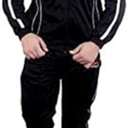 Men's Essentials with Stripe Polyester Track Jacket (Black, Large)-picture-36