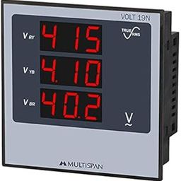 Multispan Corded Electric Volt-19N Three Phase Volt Meter, Multicolor-5