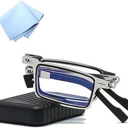 Spatlus Foldable Reading Glasses, Screwless Unisex Anti Blue Light Presbyopia Eyeglasses, Anti Eyestrain Readers Glasses with Case | Rectangular Frame-picture-15