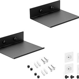 Small Floating Shelves, Mini Metal Shelf for Collection Action Figures, Decor Disply Wall Shelf, Aluminum, Wall Mounted, Matte Black, 6 inch, 2 Pack, Z metnal-image-39
