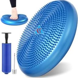 CA Stability Cushion Balance Pad for Core Strength Trainer and Flexibility, Tactile Sensory Disc for Standing or Sitting, Soft Molded Spike Surface, Balance DiscIncludes Air Pump-image-39
