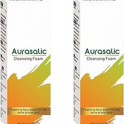 aurasalic cleansing foaming face wash for oily and acne prone skin 60 ml pack of 2-49