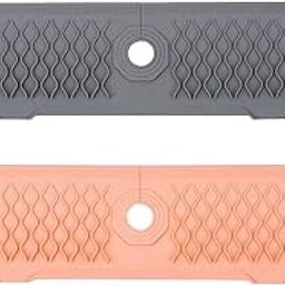 2Pcs Silicone Sink Faucet Mat Folding 61x14.5cm for Bathroom Pink Gray-picture-21