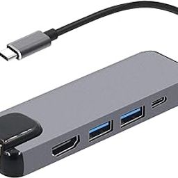 Lates Version 5 in 1 USB C Hub Hdmi Gigabit Ethernet Adapter for MacBook Pro, Type C to Rj45 LAN Adapter with USB-C Charger Port-20